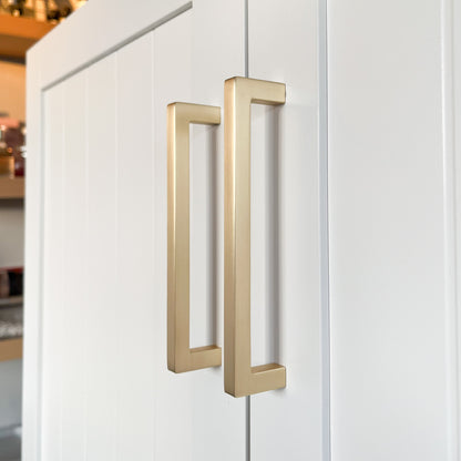 Square Architectural Handle - Brushed Brass