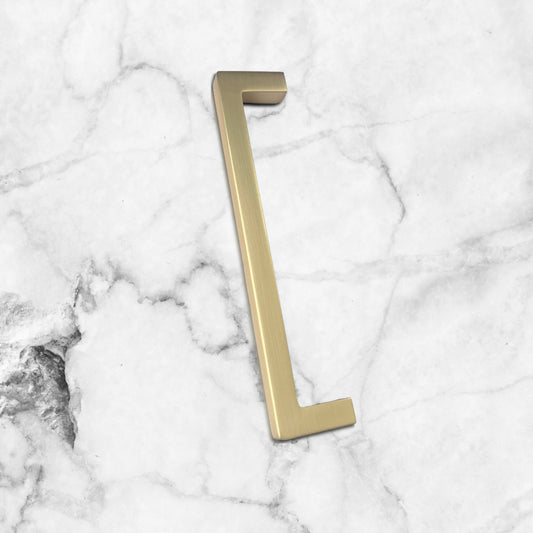 Square Architectural Handle - Brushed Brass